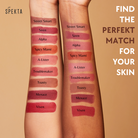 Spekta Long Lasting True Matte Lipstick shades for dusky skin Indian tones