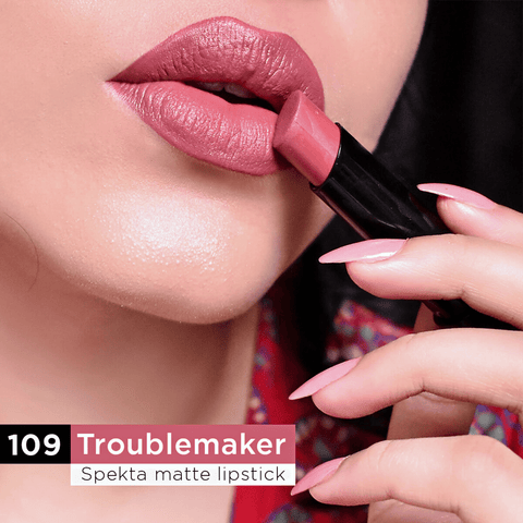 Spekta Brown Skin Matte Lipstick Set of 3 - 104 Siren, 109 Troublemaker, 111 Divinity (11.1g) - Spekta Cosmetics