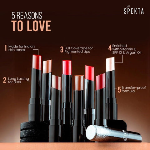 Spekta Brownie Points Matte Lipstick Combo Set of 3 - 101 Street Smart, 107 Spicy Mami, 112 Toasty (11.1g) - Spekta Cosmetics