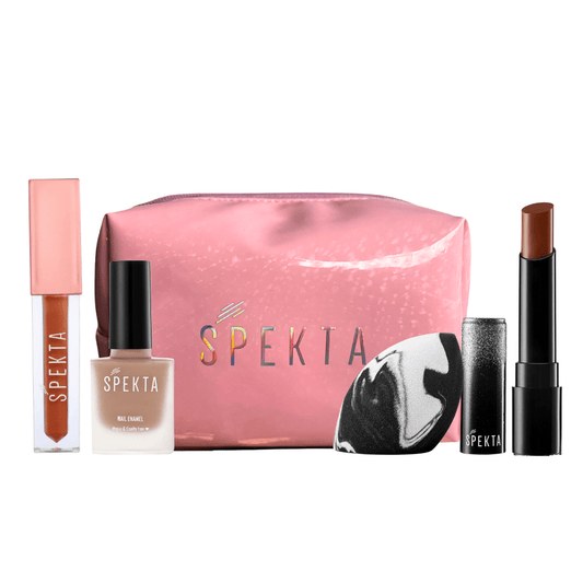 Spekta Essentials Brown Makeup Kit for Women - All in one Bag (5 pcs) - Spekta Cosmetics