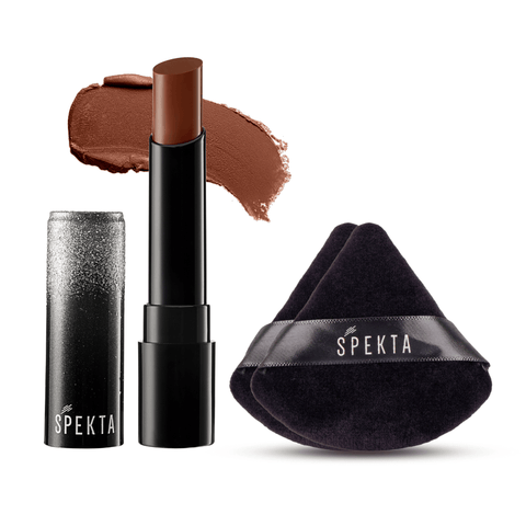 Spekta Matte Lipstick & Set of 2 Powder Puffs Combo - Spekta Cosmetics