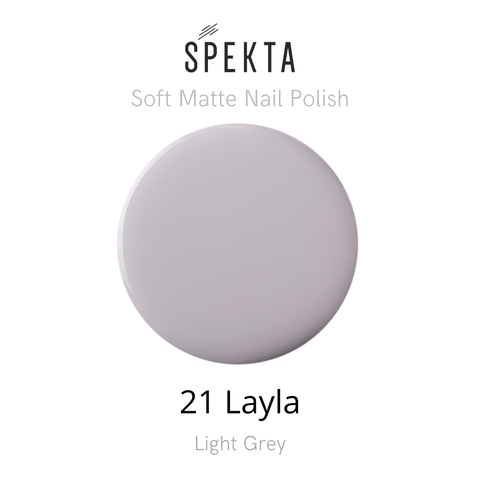 Spekta Matte Nail Polish - 21 Layla (8ml, Light Grey) - Spekta Cosmetics