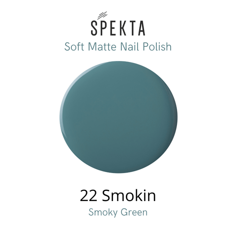 Spekta Matte Nail Polish - 22 Smokin (8ml, Smokey Green) - Spekta Cosmetics
